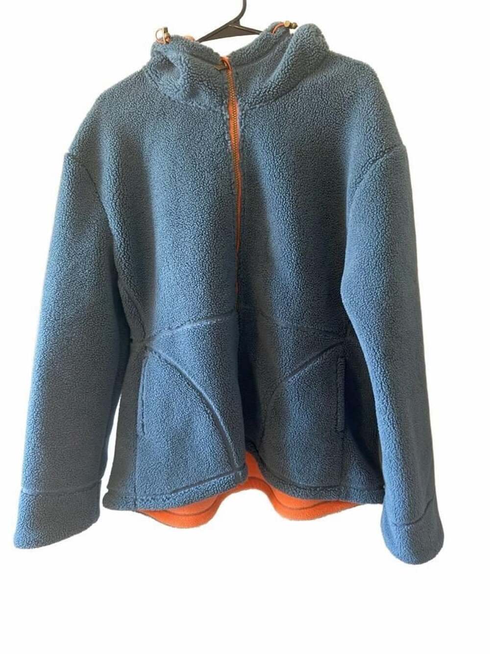 Pendleton Dry Goods Sherpa Fleece Full-Zip Hooded Jacket Blue Orange XL